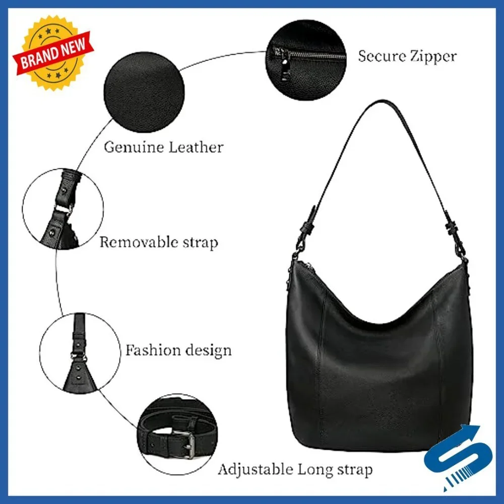 Large Capacity Leather Hobo Bag with Adjustable Straps for Everyday Work